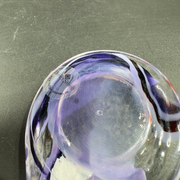 Vintage Hofgut Sternen Studio Art Glass Votive Candle Holder Swirl Shape Decor - Picture 10 of 12